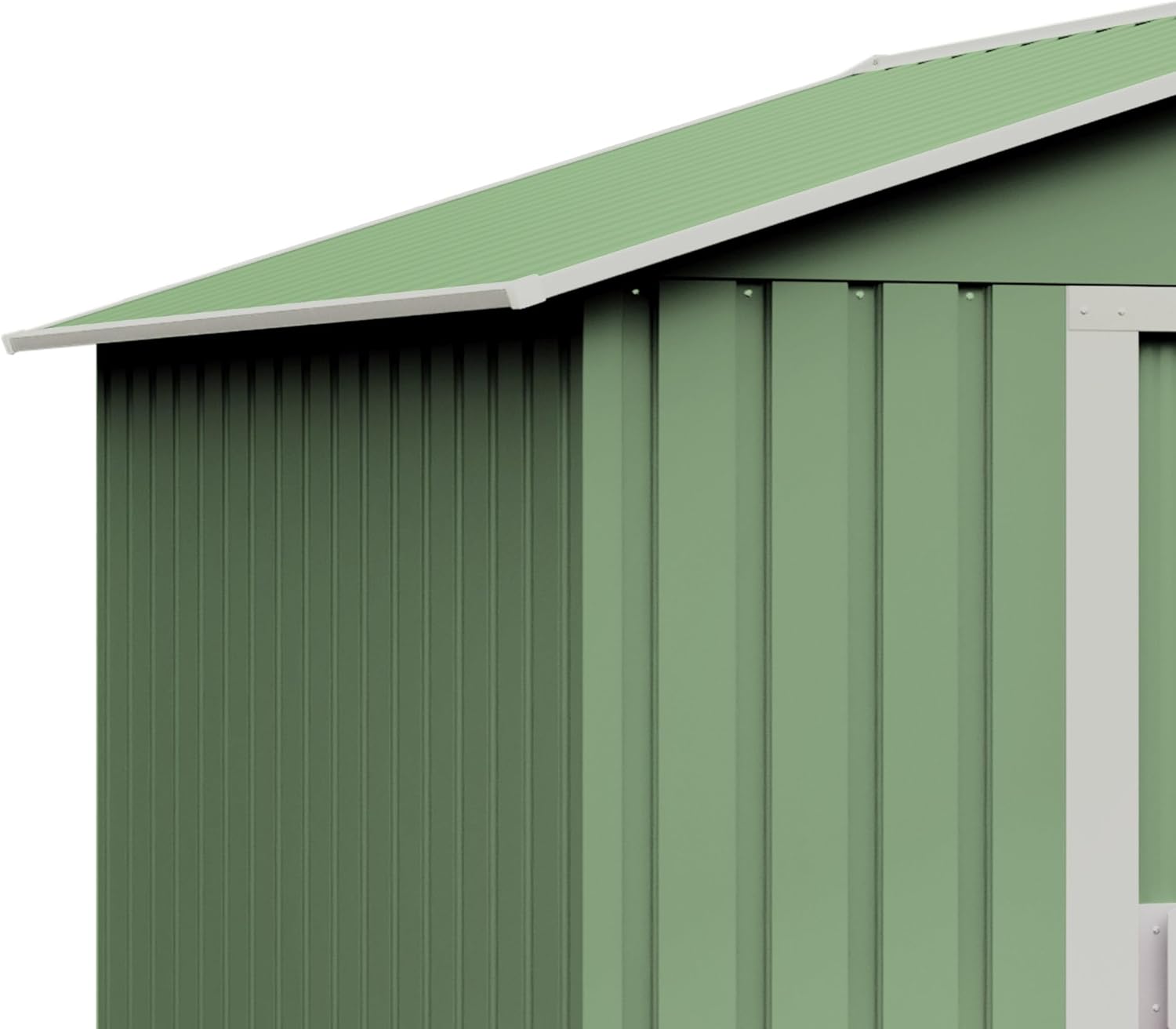 Wasabi - Abri de jardin Light Green 5,27m² double porte, toit double pente, 261x202x202cm