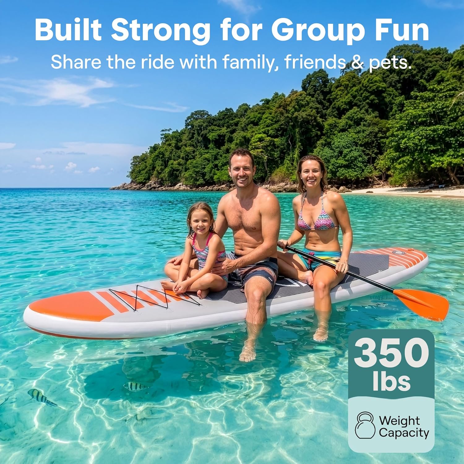 SereneLife - Stand Up Paddle gonflable adulte 6” - accessoires complets - pont antidérapant - SLSUPB10