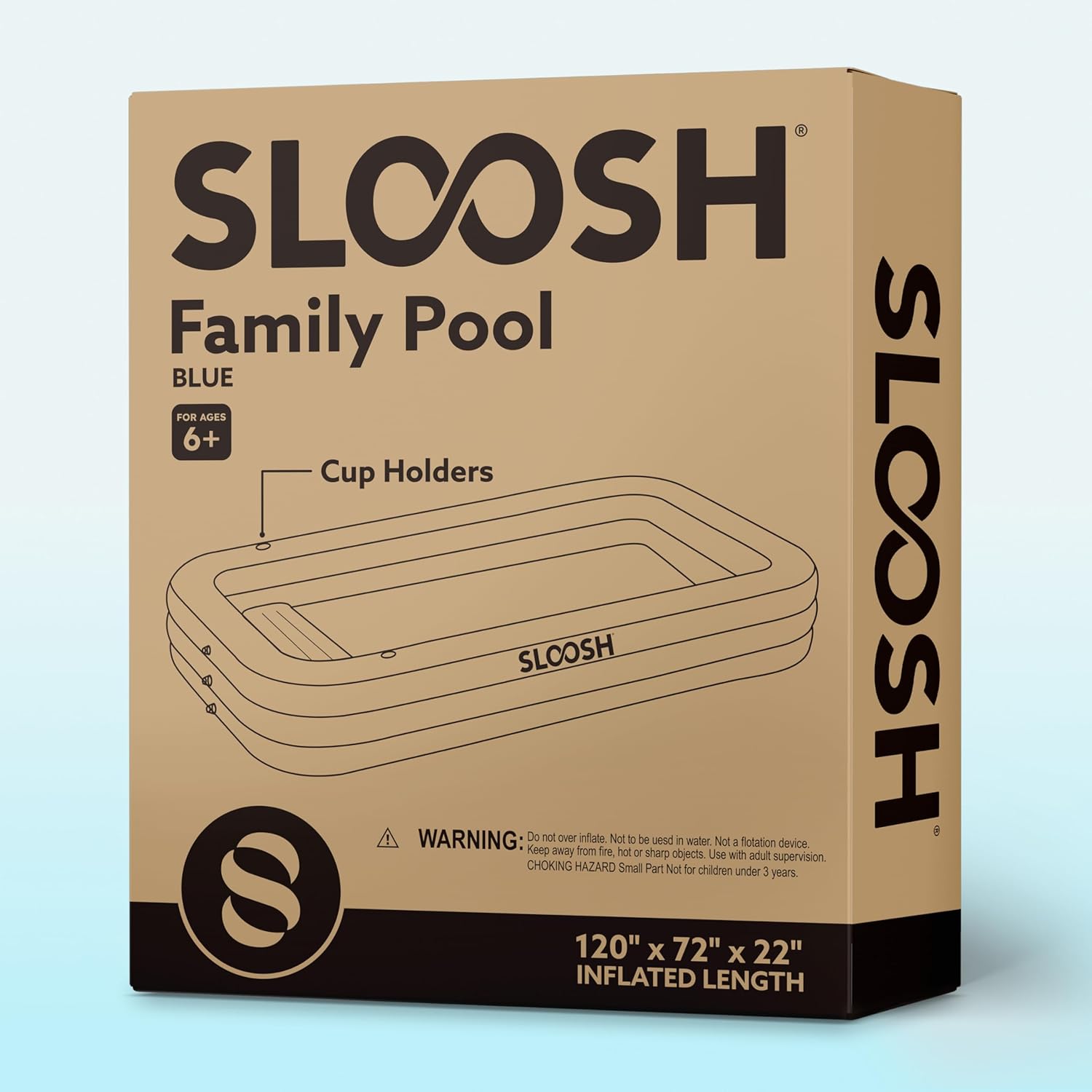 Sloosh - piscine gonflable familiale - 304,8x182,8x55,8 cm - sièges intégrés, épaisse et durable
