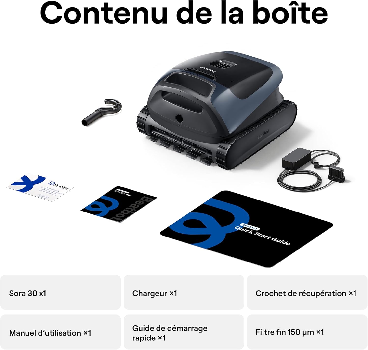 Robot Piscine - Beatbot Sora - Sans fil, aspirateur puissant, autonomie 5h, contrôle app - Bleu Profond - BEATBOT-30