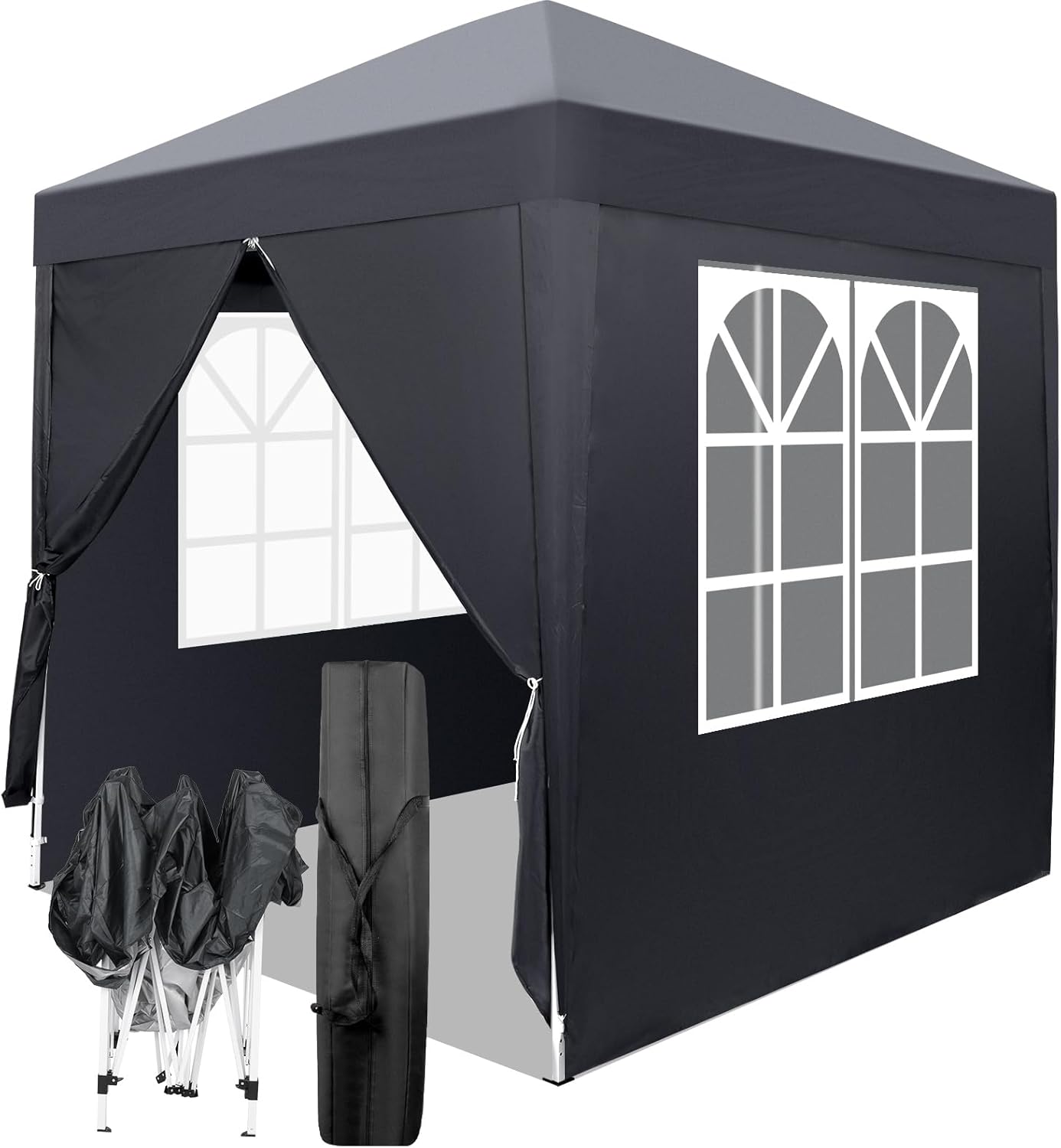 LEADZM - Pop-up série - 2x2m - Barnum imperméable, réglable, UV 50+, acier, 4 côtés coupe-vent