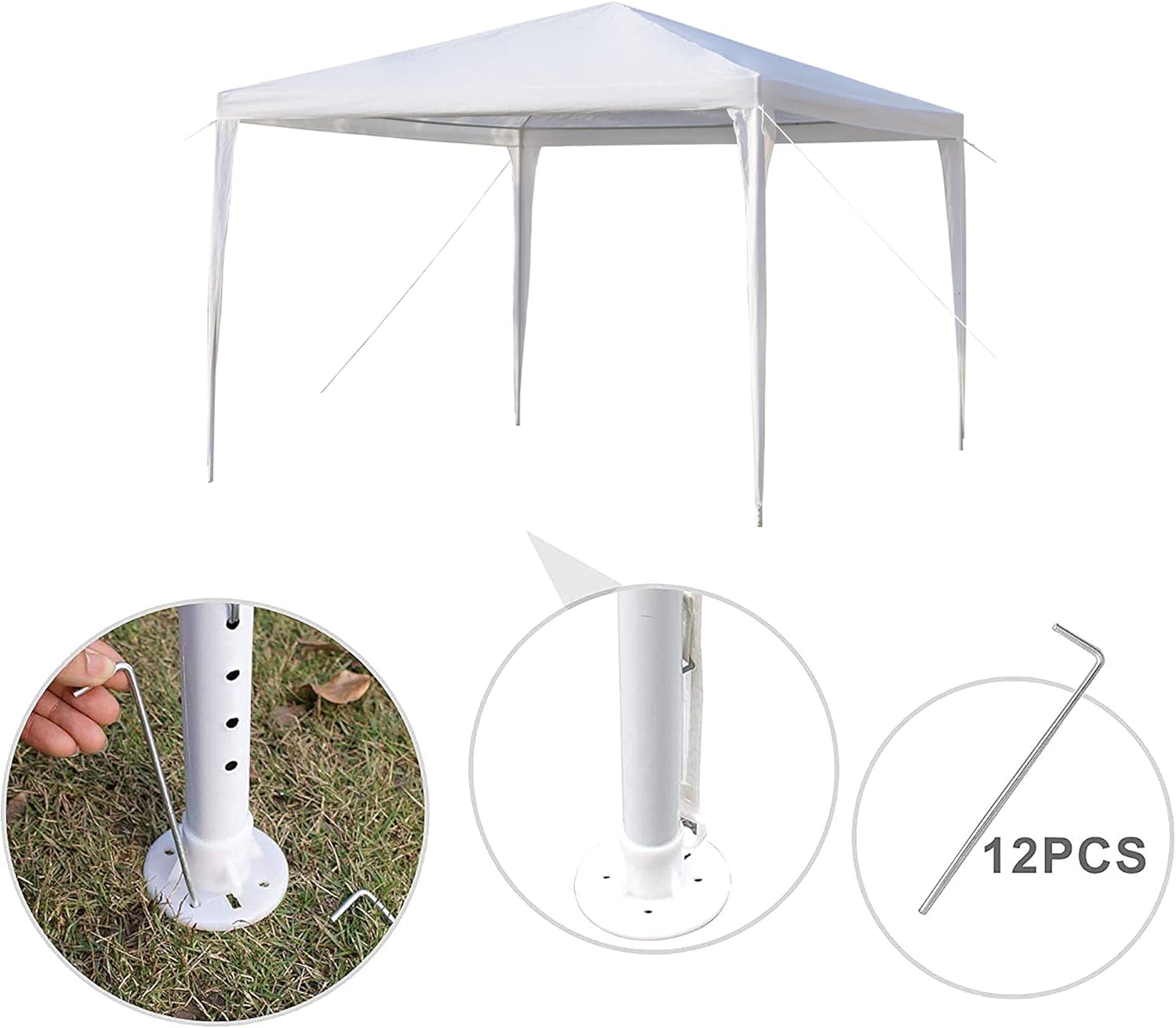 Alightup - tonnelle pliante imperméable - 3x3m - 3 parois, anti-UV, bâche PE épaisse