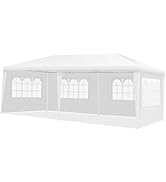 COSTWAY Tonnelle de Jardin 3x6M, Pavillon de Tente avec 4 Parois Amovibles, Piquets de Terre, Sac...