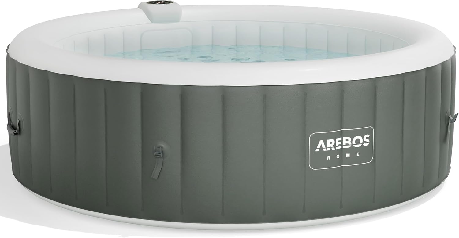 Arebos - spa gonflable rond 208 cm - 6 pers, 130 jets, 1000L, chauffage