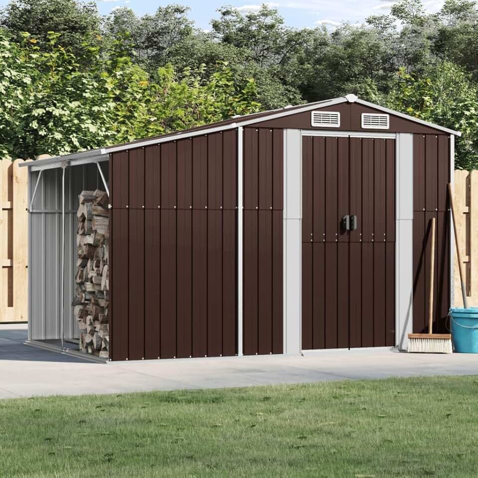 LAPOOH - abri de jardin acier galvanisé marron 277x192,5x179 cm