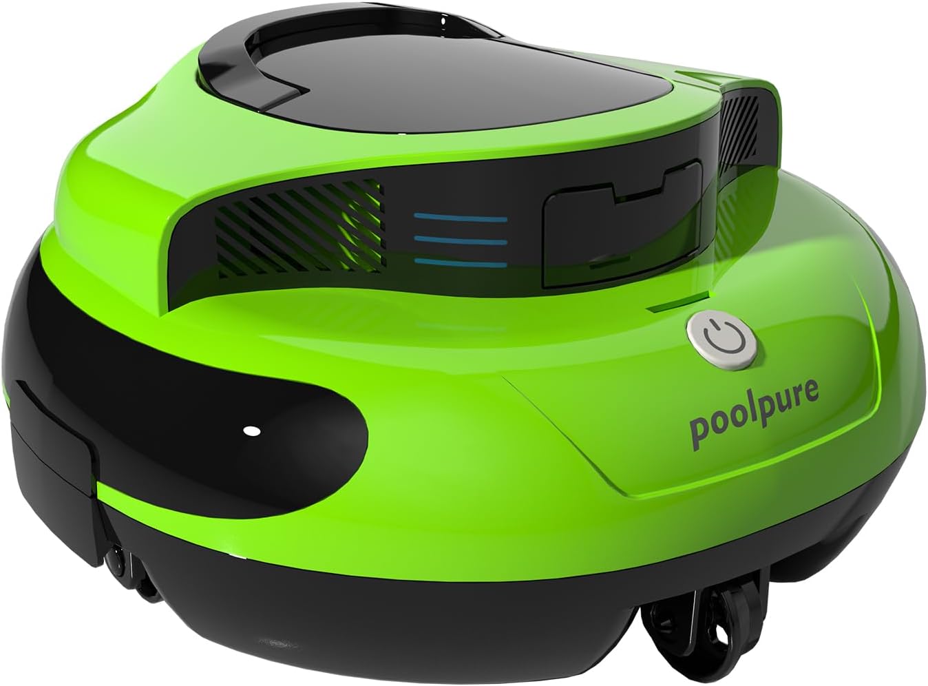POOLPURE Robot de piscine - Temps de nettoyage de 100 minutes - 90 ㎡ - Double moteur - Sans fil - Voyants LED - Fonction de stationnement automatique - Étanchéité IPX8 - Pour piscines plates intégrées