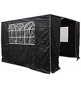 All Seasons Gazebos Ensemble de Panneaux latéraux légers 3x3 Noir (3x3BlackStandardSides)