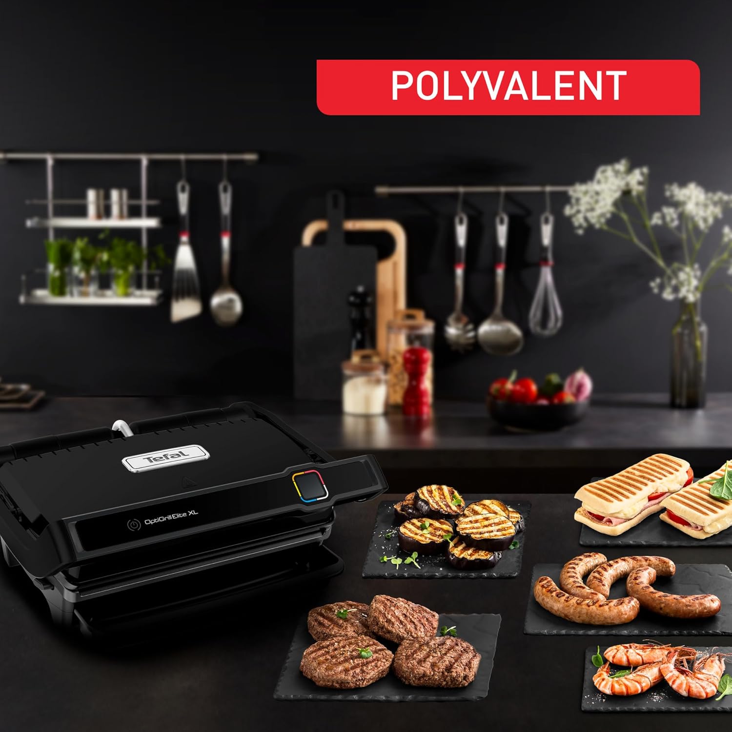 Tefal - Optigrill Elite XL - grande capacité 8 pers. - 16 programmes, fonction marquage, GC760812