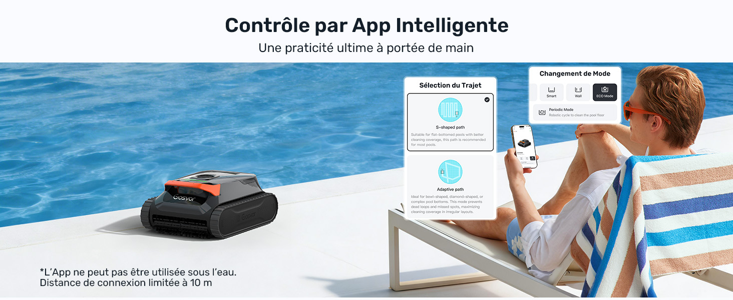Le texte indique « Controla por App Inteligencia » avec le texte des sous-titres visible. L'image montre un appareil de cuisson intelligent avec une interface de contrôle d'application et des scènes d'utilisation liées au style de vie.