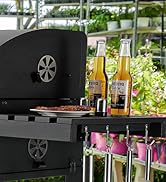 Barbecue Charbon de Bois XL, Grand Barbecue a Charbon avec Couvercle, BBQ Smoker avec Thermomètre...