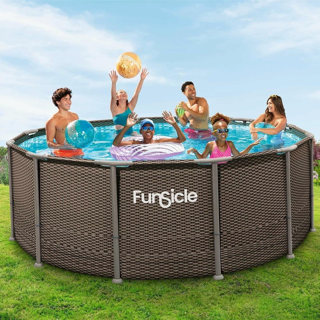 Funsicle - piscine tubulaire ronde - 3,66x1,22m - structure résistante
