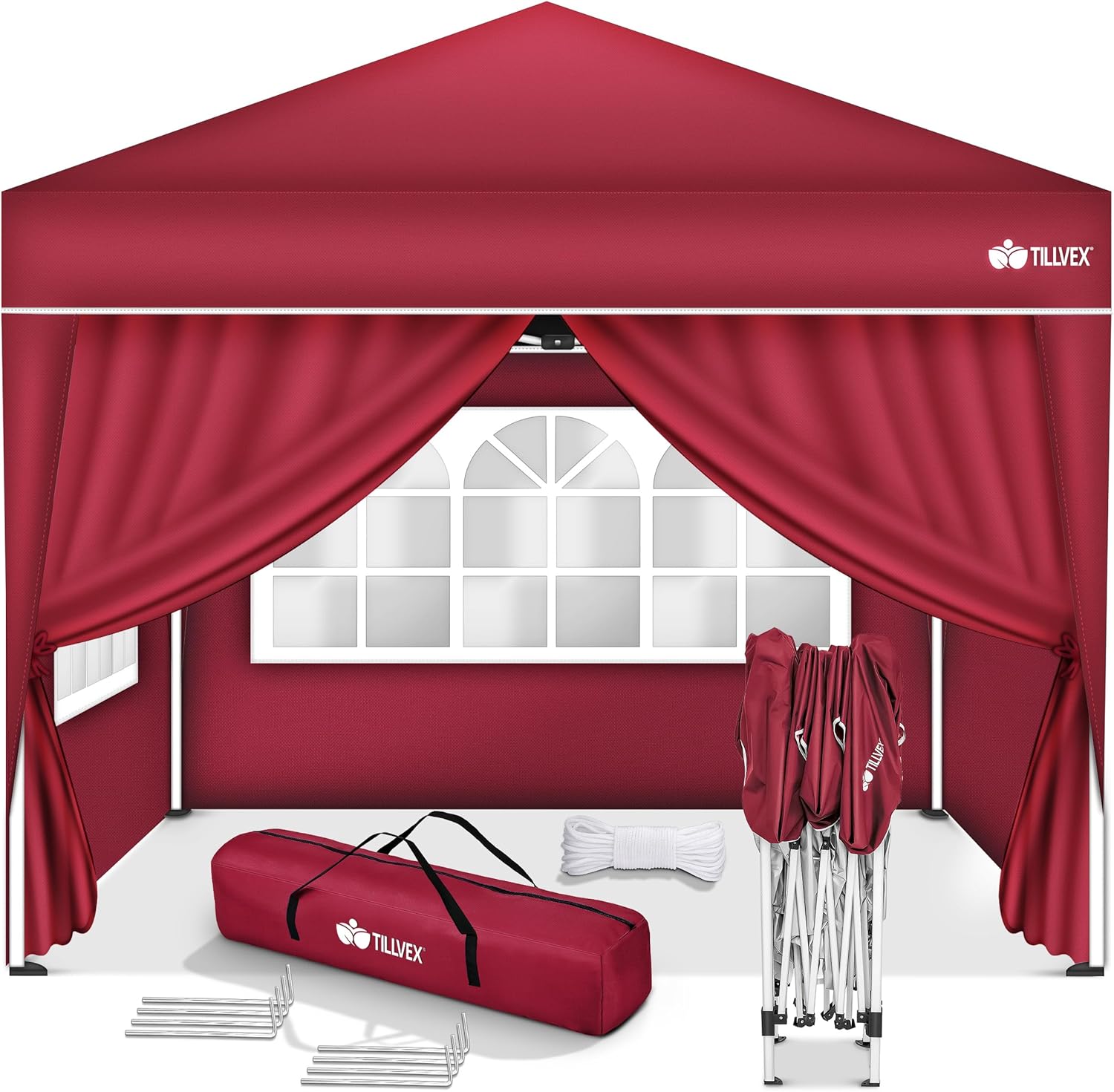 Tillvex - Tonnelle pliante série jardin 3x3m - UV 50+ camping, plage