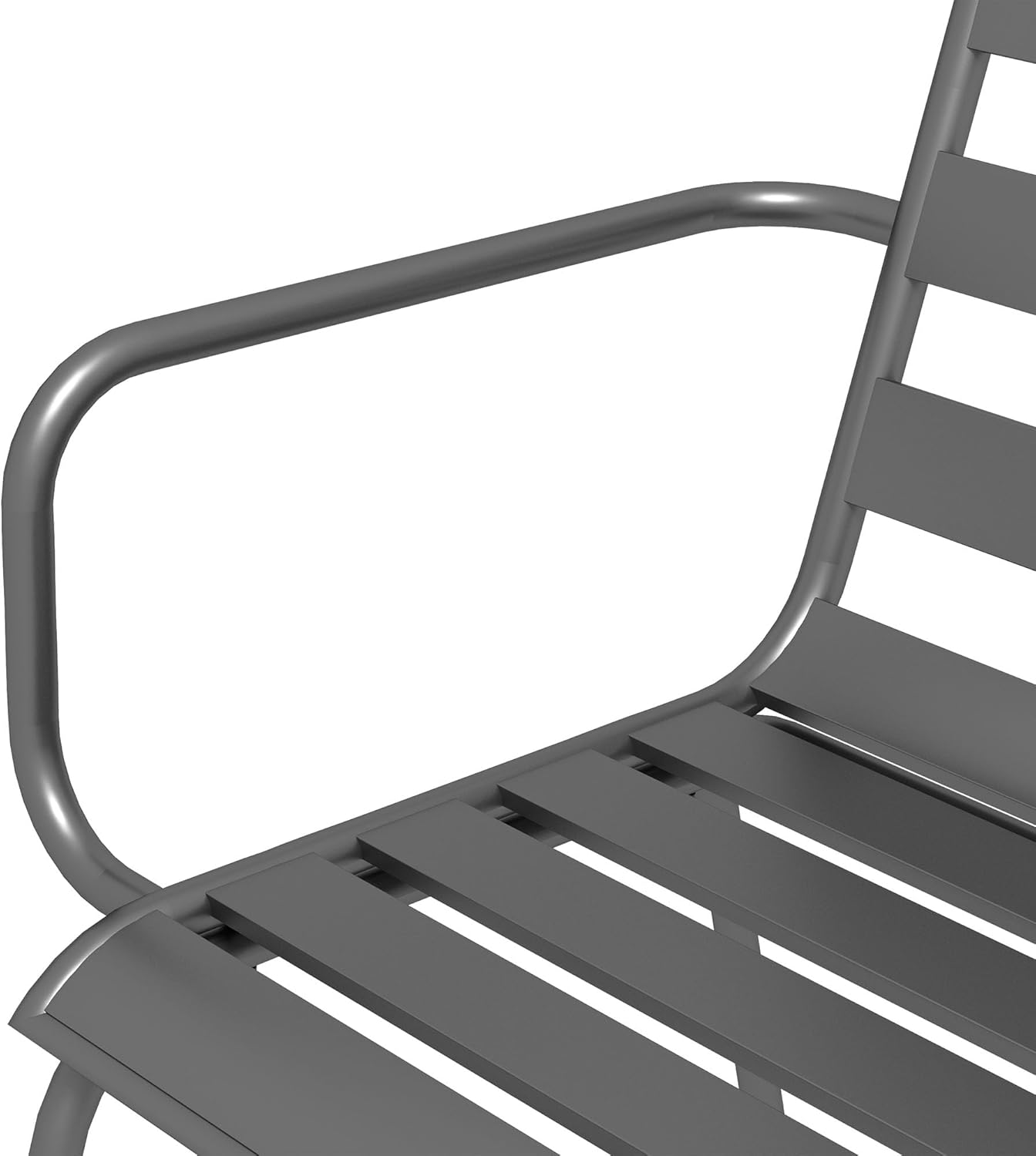 Outsunny - Salon de jardin 7 pièces - table + 6 chaises - acier gris foncé