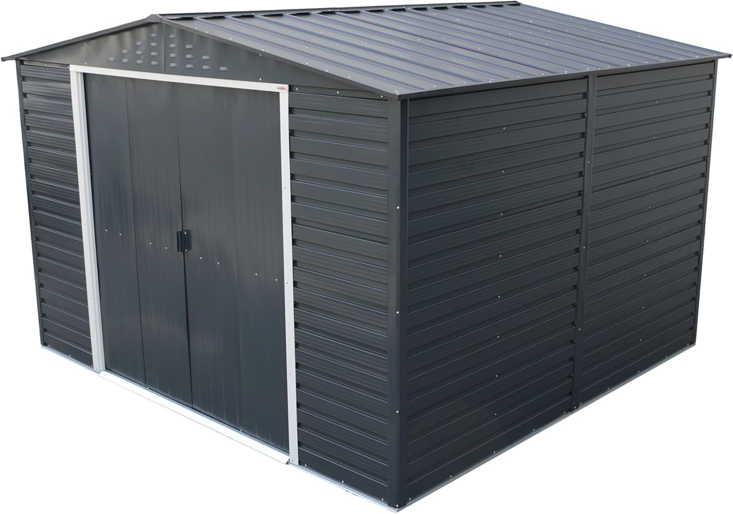 Duramax Alpine 10 x 10 (9,75 m²) Abri de Jardin en métal avec Base, Acier galvanisé à Chaud, Structure de Toit renforcée, Abri de Jardin sans Entretien et résistant aux intempéries, Anthracite