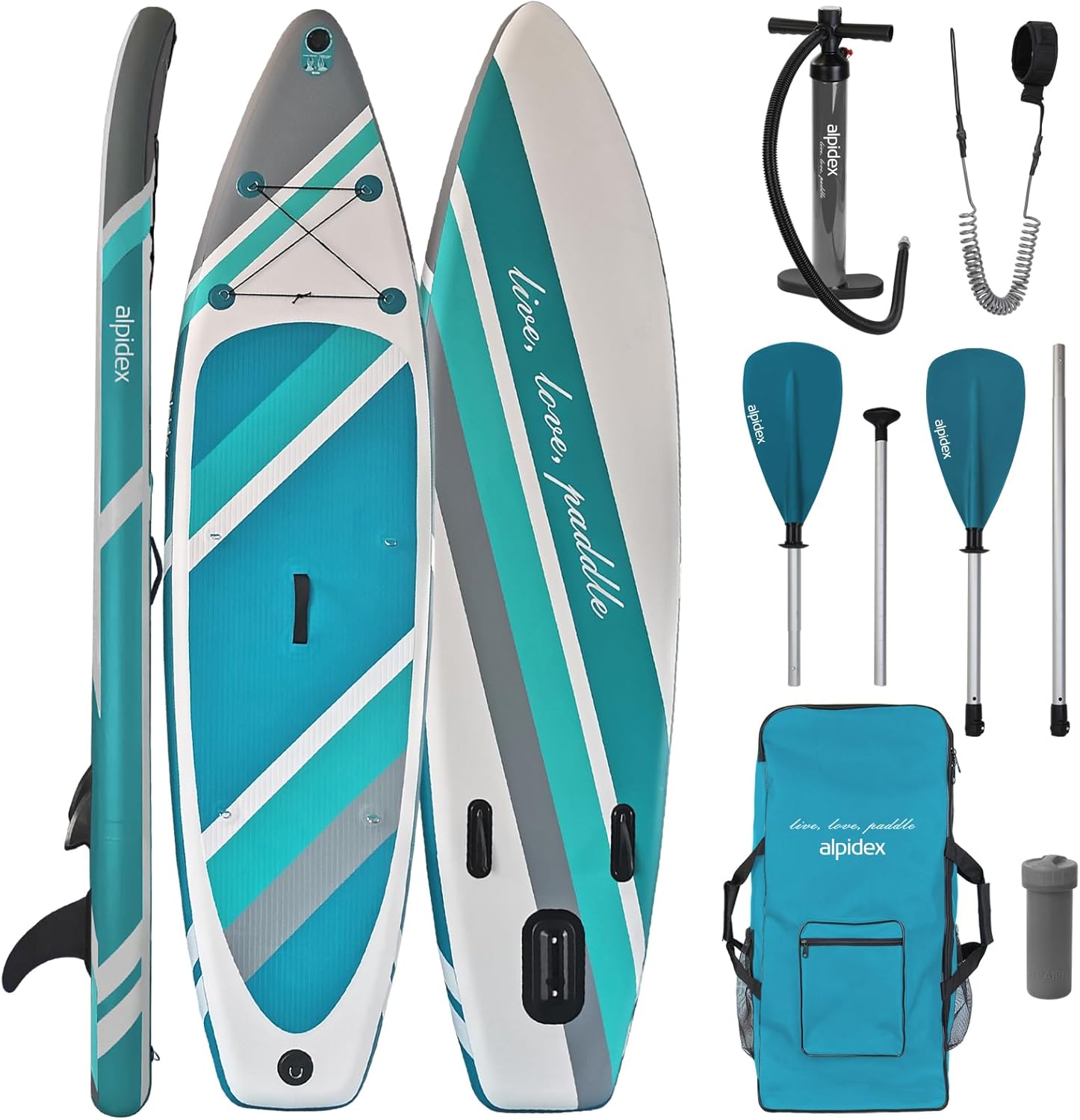 ALPIDEX - Stand Up Paddle Board 320x76x15 cm, gonflable, kit complet
