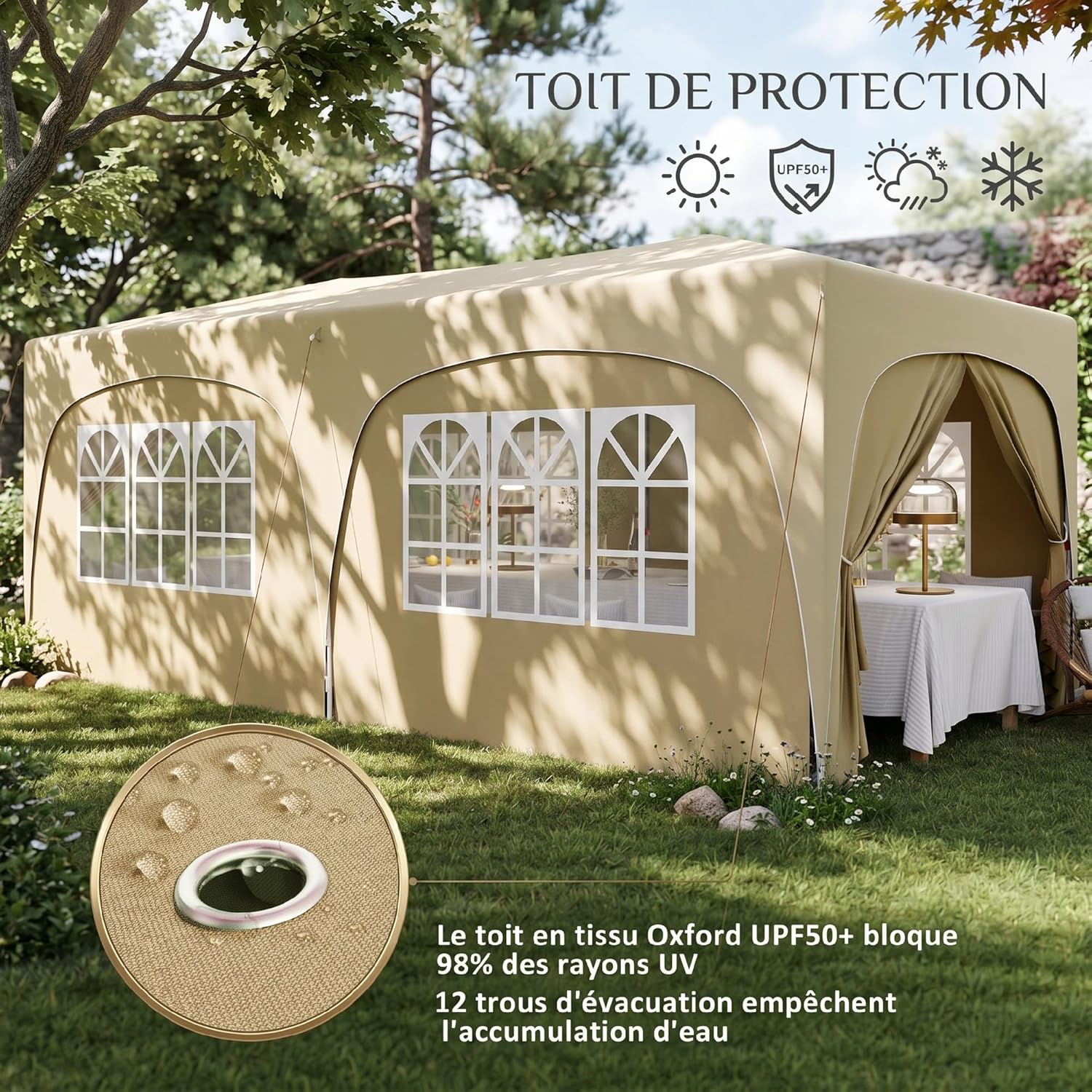 Outsunny - tonnelle pliante Pop up - 3x6 m - UPF50+, accessoires
