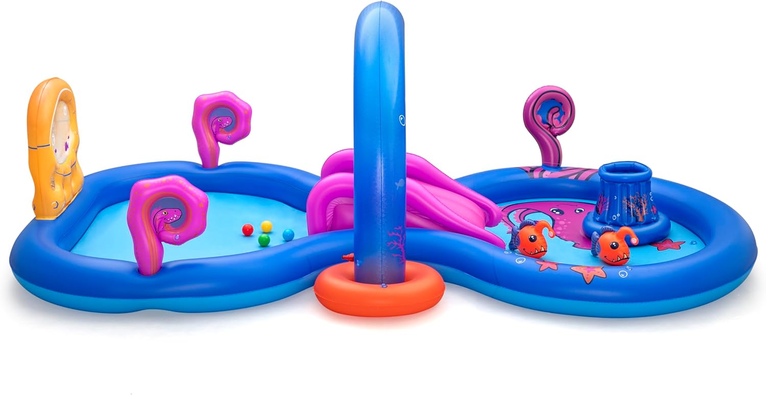Bestway - Aire de Jeux Gonflable avec Piscine pour Enfants Bestway Sea Odyssey - 330 cm x 188 cm x 117 cm - Multicolore