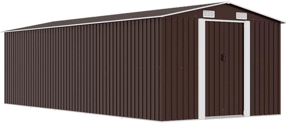 vidaXL Abri de Jardin Métal Marron Rangement Cabane à Outils Terrasse Patio
