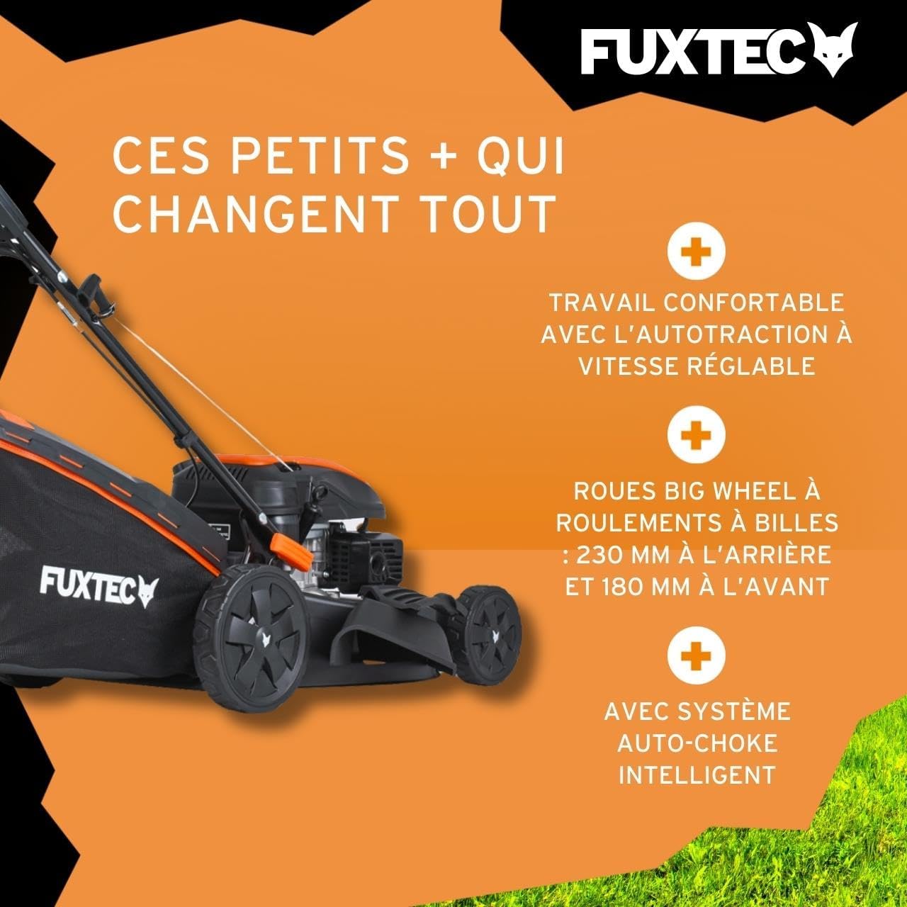 FUXTEC - FX-RM5170PRO - 51cm coupe - autotractée, 4 temps, 4 CV, bac 60L