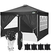 Cobizi Tonnelle 3 x 3 m, étanche, stable, résistante à l'hiver, pliable, avec 4 parois latérales, 3 x 3 m