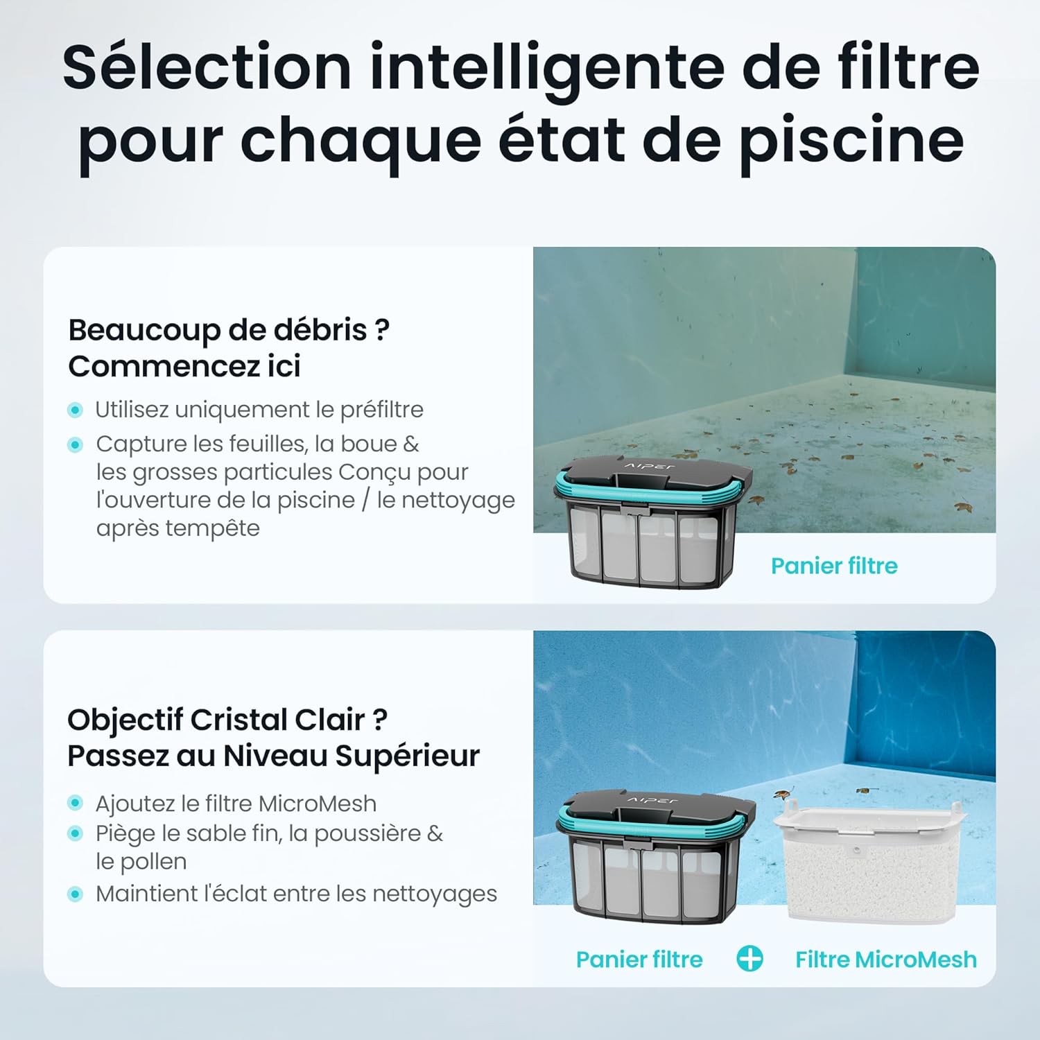 AIPER - Scuba X1 série - dimensions non précisées - nettoyage intelligent ligne d'eau, filtration ultra-fine, Scuba X1