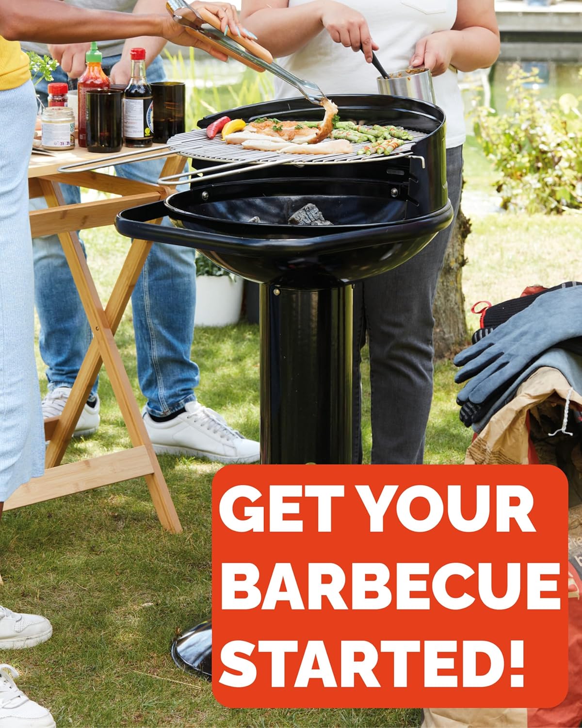 Barbecook - Loewy 45 - 43x43x97cm - barbecue charbon, pare-vent, 6 pers