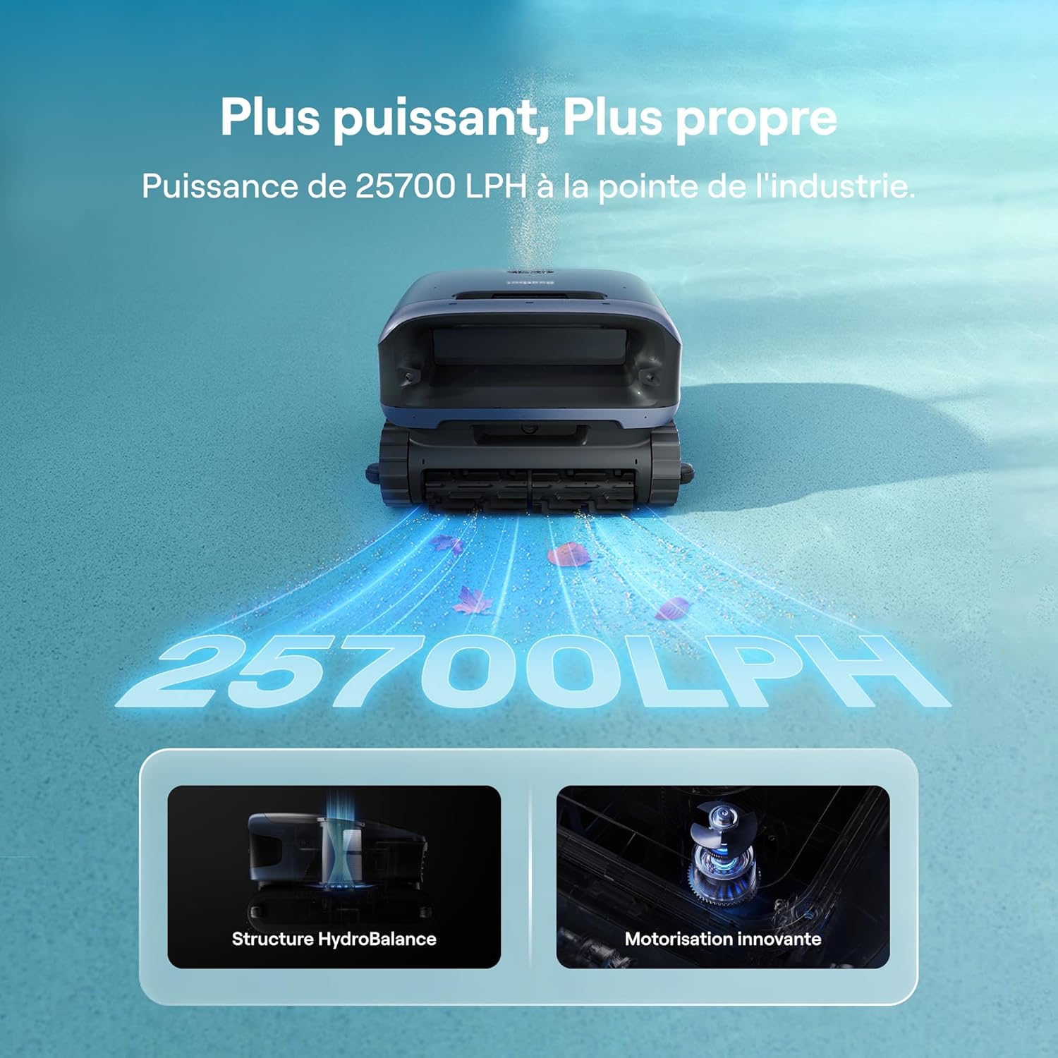 Beatbot - Sora 70 - 300 m² - Robot piscine 4-en-1, 25700 L/h, batterie 10000 mAh, bac 6 L