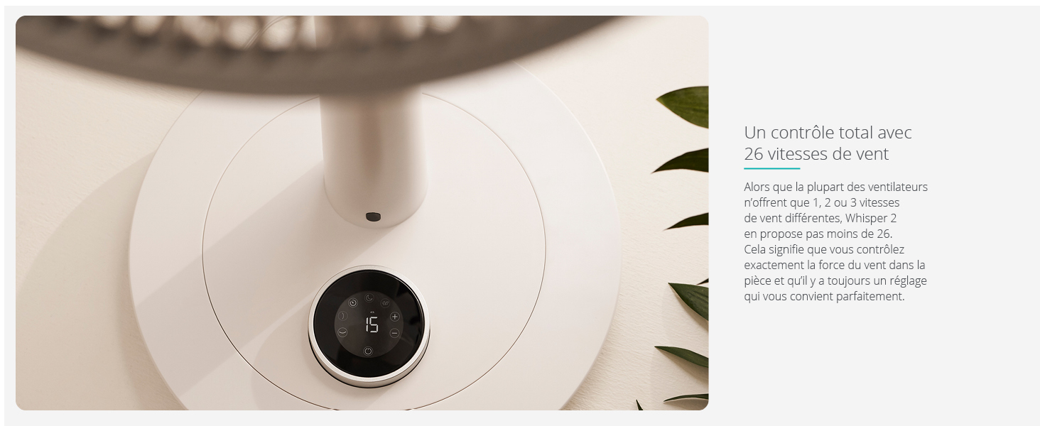 Duux Whisper 2 Blanc - Ventilateur silencieux sur pied