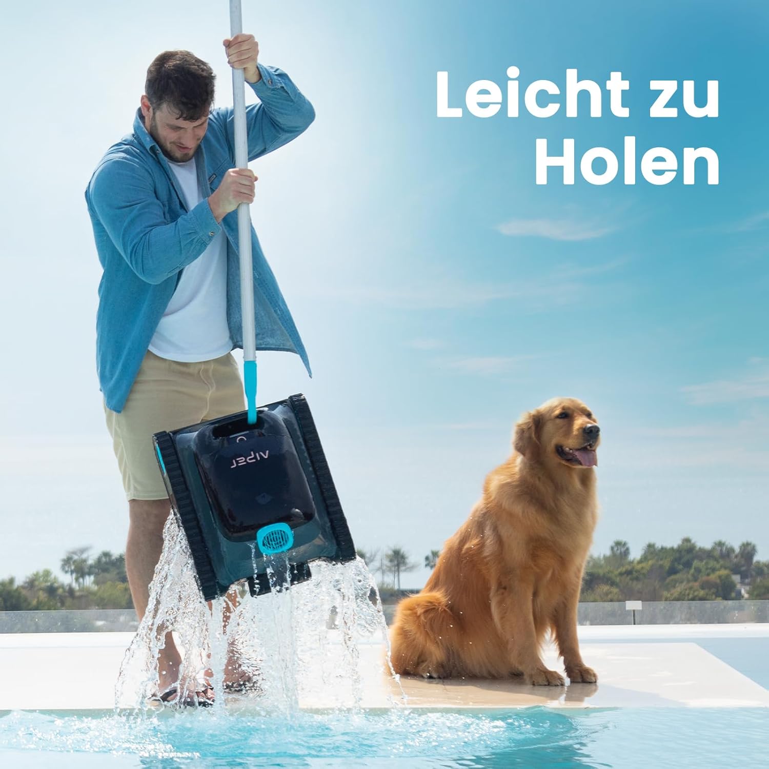 AIPER Scuba S1 Robot de Piscine sans Fil pour Mur et Sol, Nettoyage des Murs et des Lignes d'eau, Navigation Intelligente, durée de Vie de la Batterie de 150 Minutes, pour piscines jusqu'à 150 m²