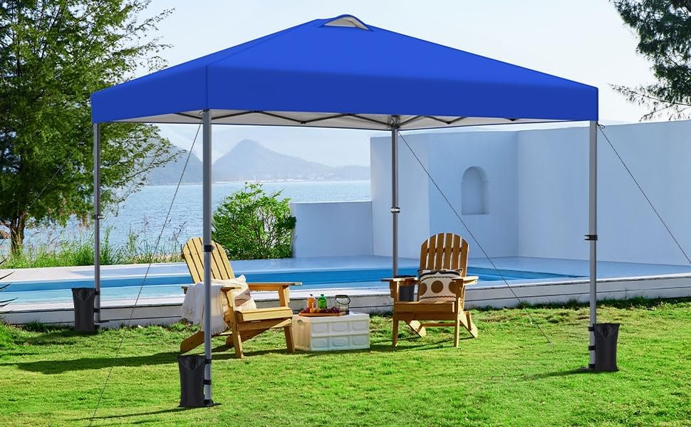 Yaheetech - tonnelle pliante jardin, hauteur réglable, anti-UV, imperméable