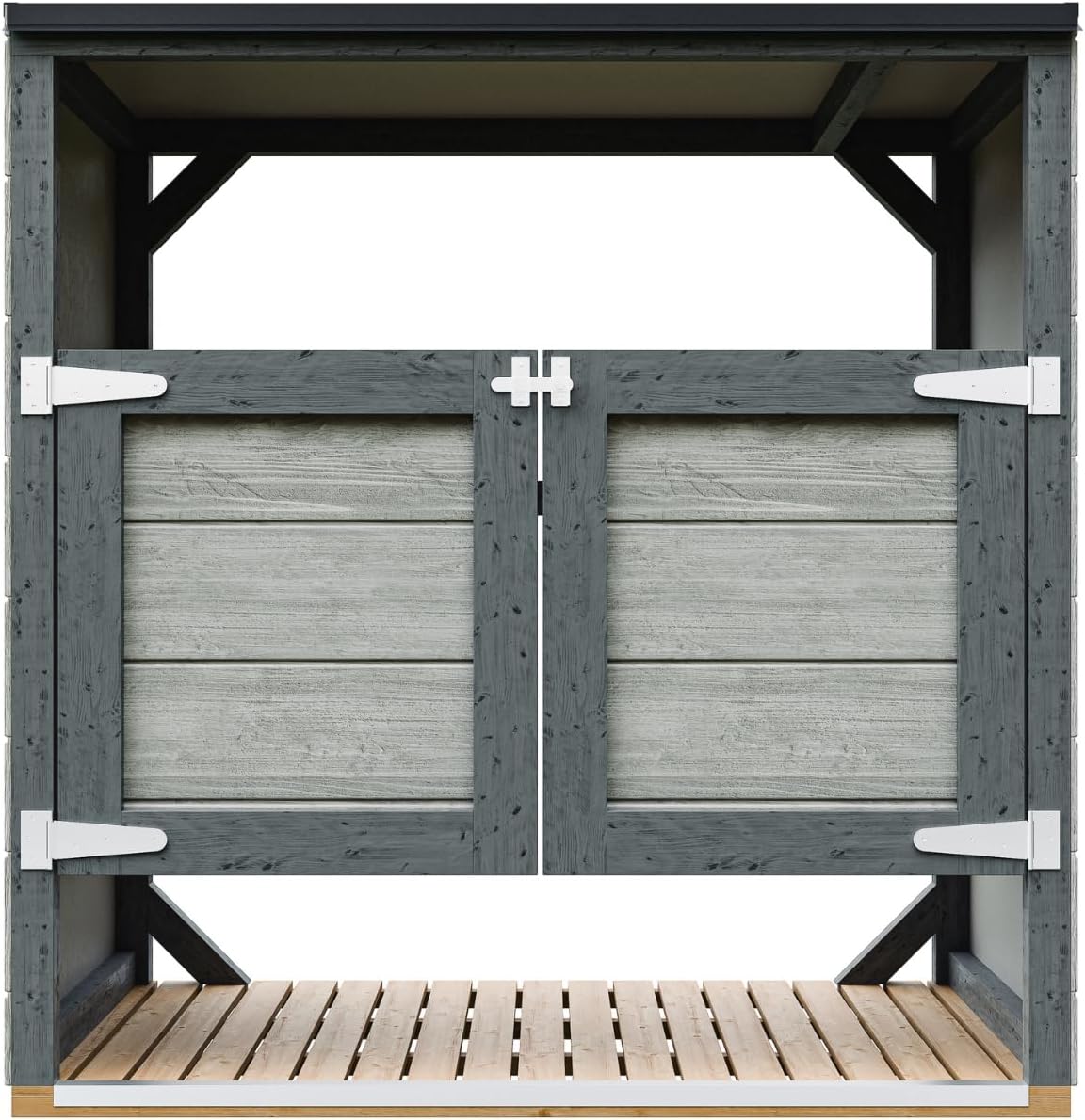 Abri de Jardin pour poubelles, Cache Poubelle extérieur 2x240L – Coffre de Rangement Exterieur, Armoire de Jardin, cabane de Jardin Exterieur – Timbela M980A-TUNDRA Cavern
