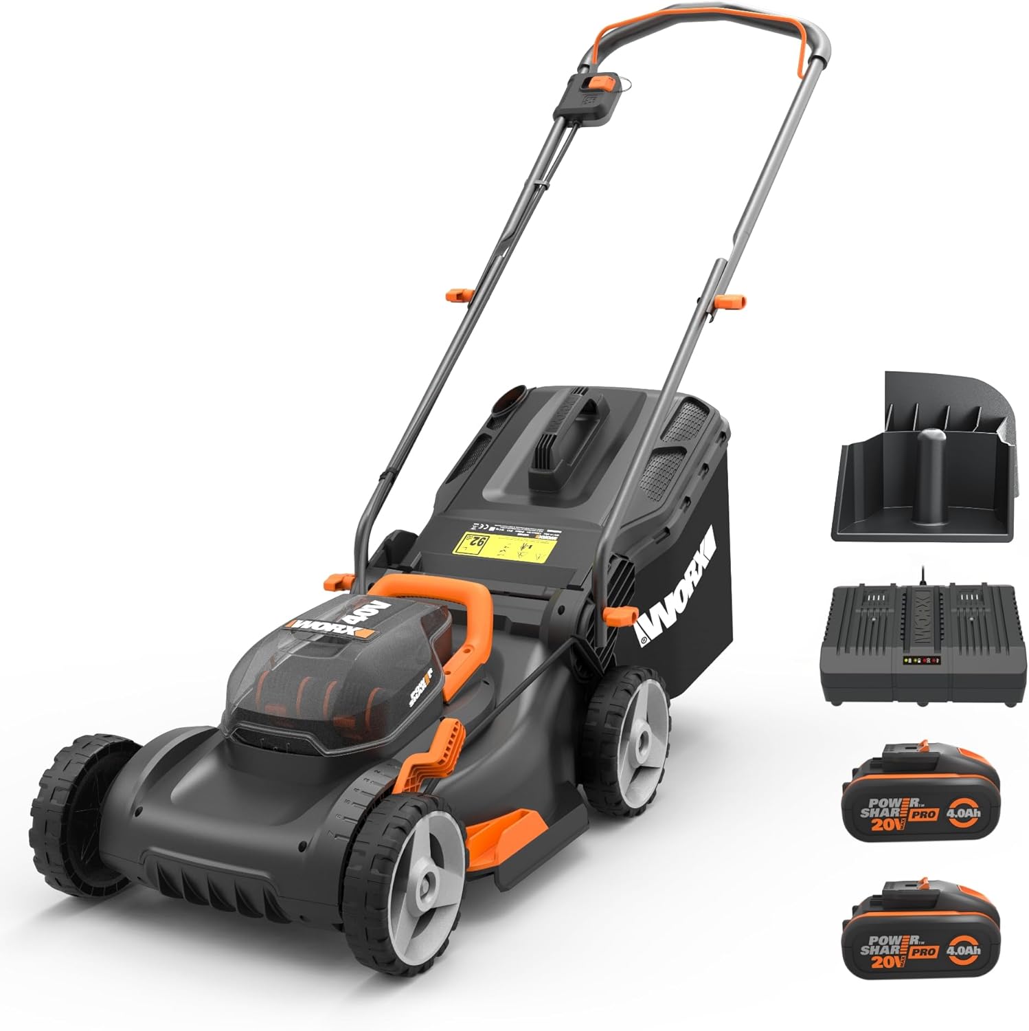 Worx - tondeuse sans fil série 40V - 40cm - 2x4Ah, silencieuse - WG743E