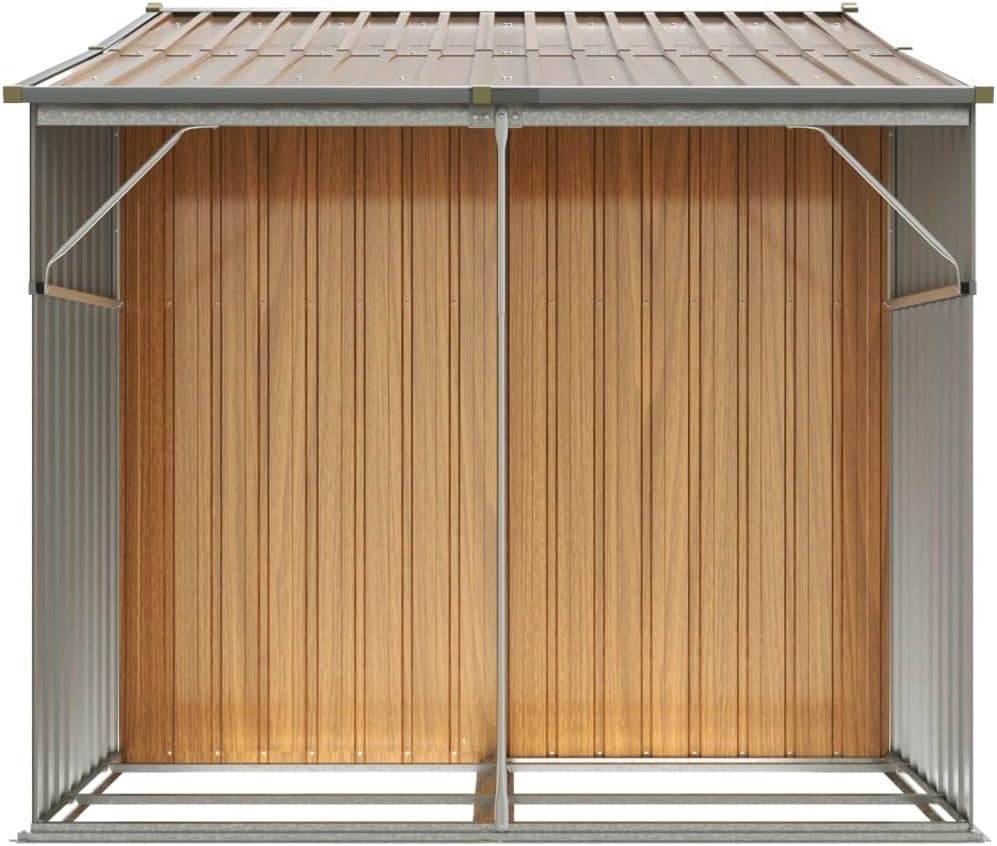 vidaXL - Abri de jardin avec poignées - 277x192,5x179 cm - acier galvanisé, toit incliné
