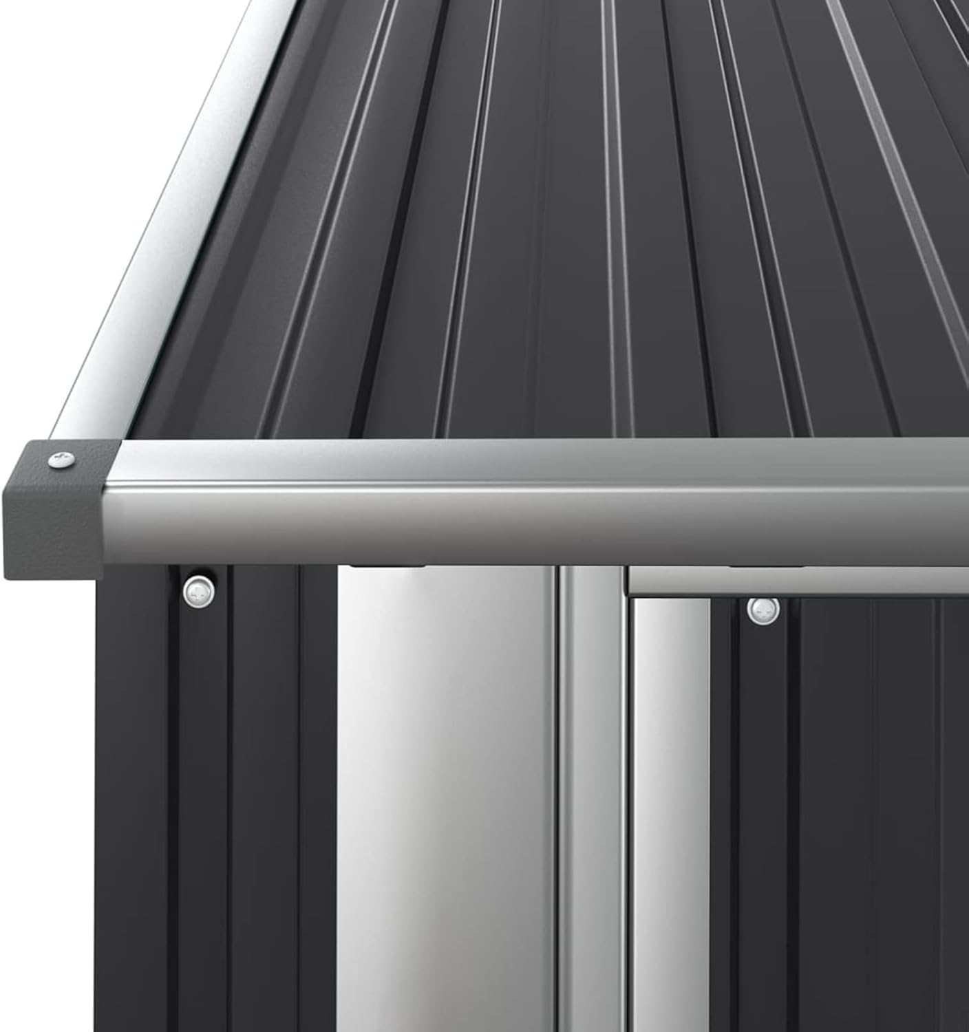 Homgoday Abri de jardin en acier galvanisé anthracite 180,5 x 97 x 209,5 cm