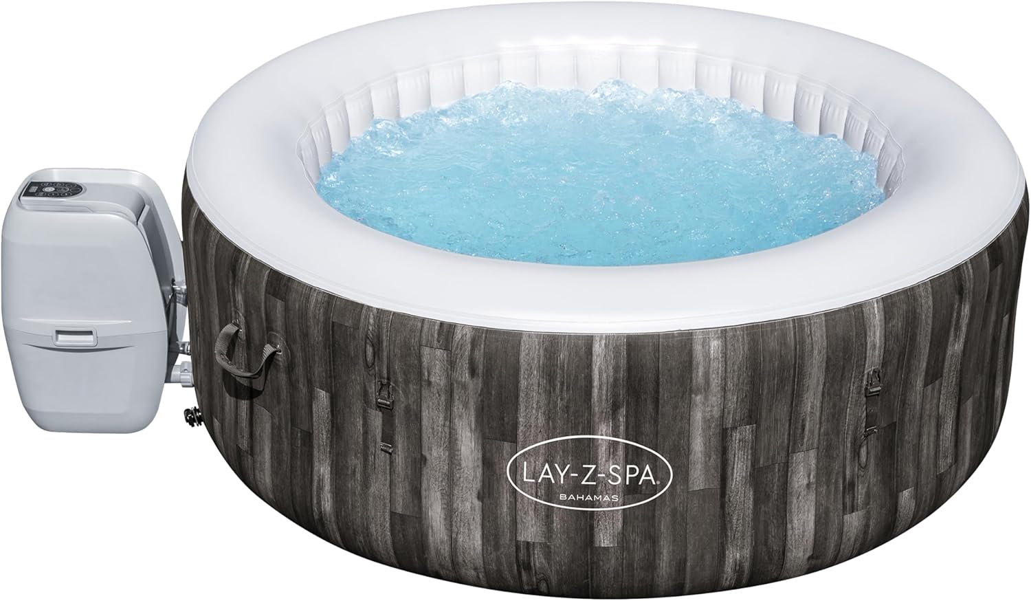 Spa Gonflable Rond Lay-Z-Spa® Bahamas Airjet Motif Bois 2 à 4 Personnes, 180 x 66 cm