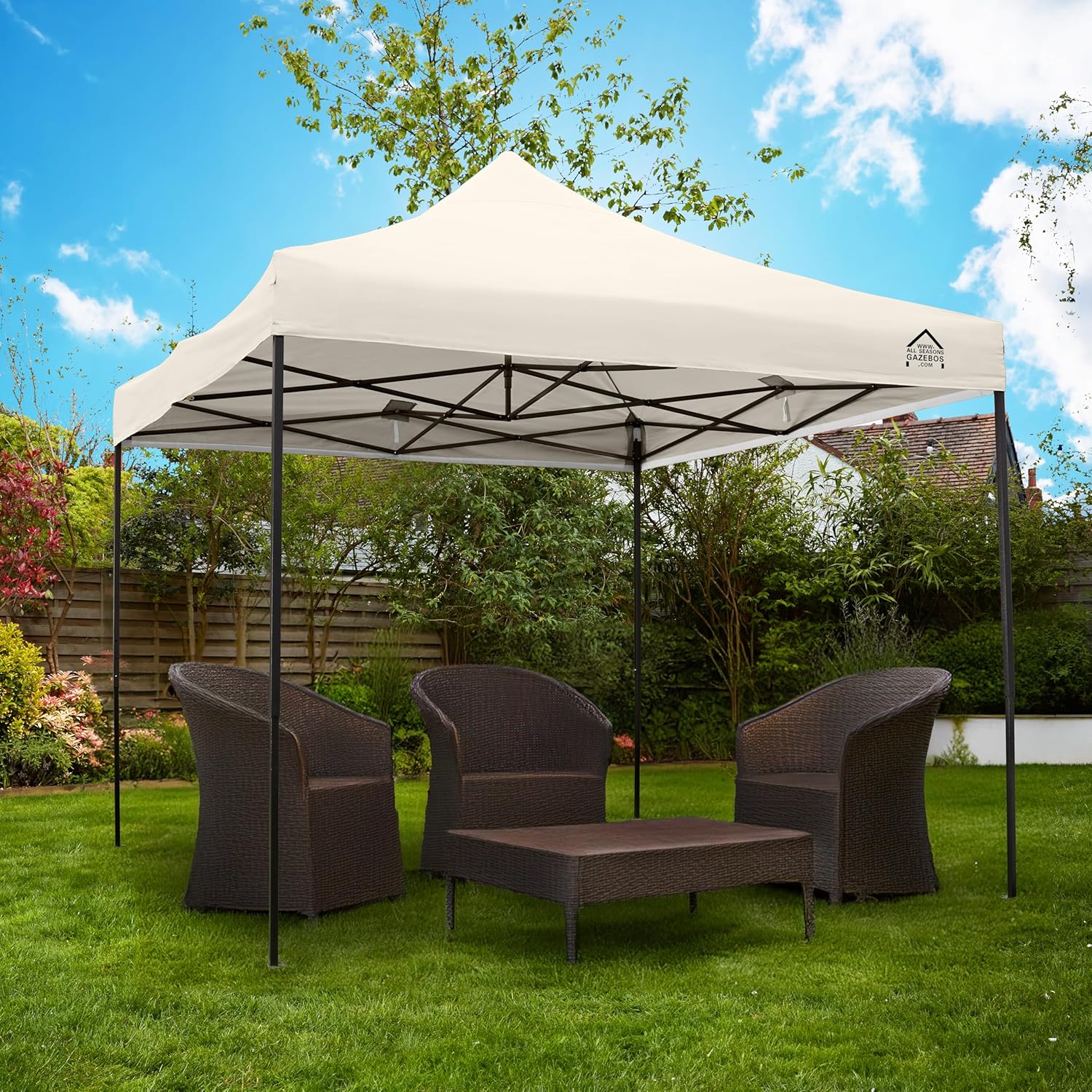 All Seasons Gazebos - Tonnelle pliante série premium - 3x3m - étanche, parois latérales, accessoires, haute qualité