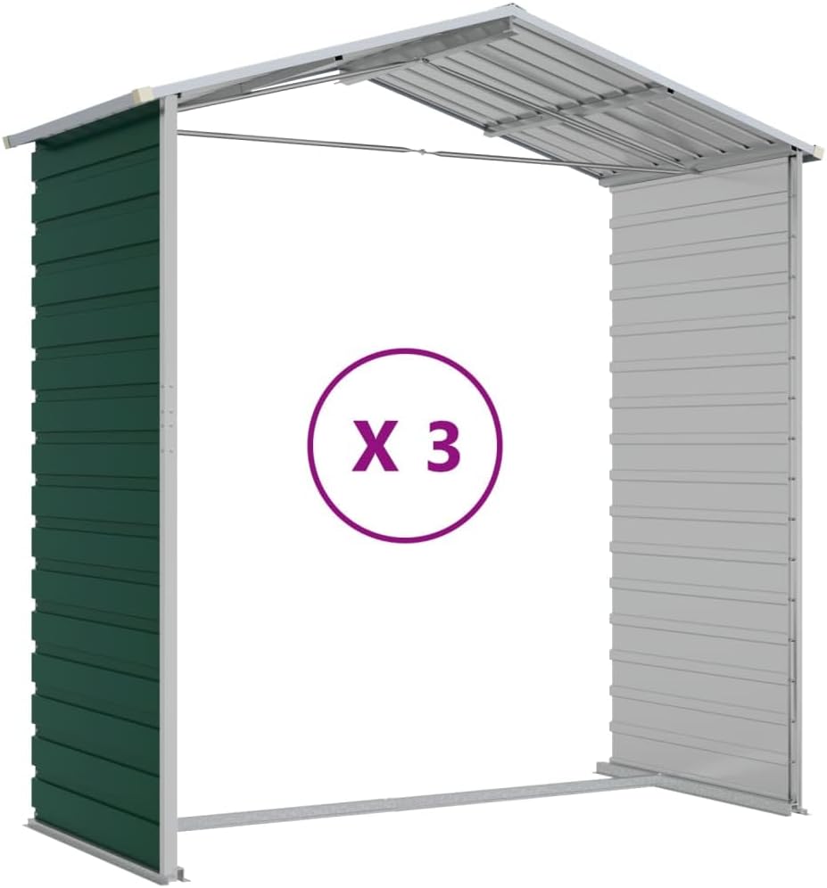 LAPOOH Abri de Jardin Vert 191x300x198 cm Acier galvanisé,Abris De Jardin,Abri De Stockage pour Jardin,Abri D'Outils De Jardin