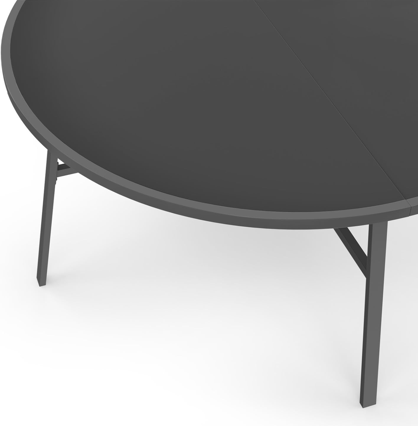 IDMarket - Salon Madrid - table ronde 120cm, 6 chaises empilables, gris anthracite