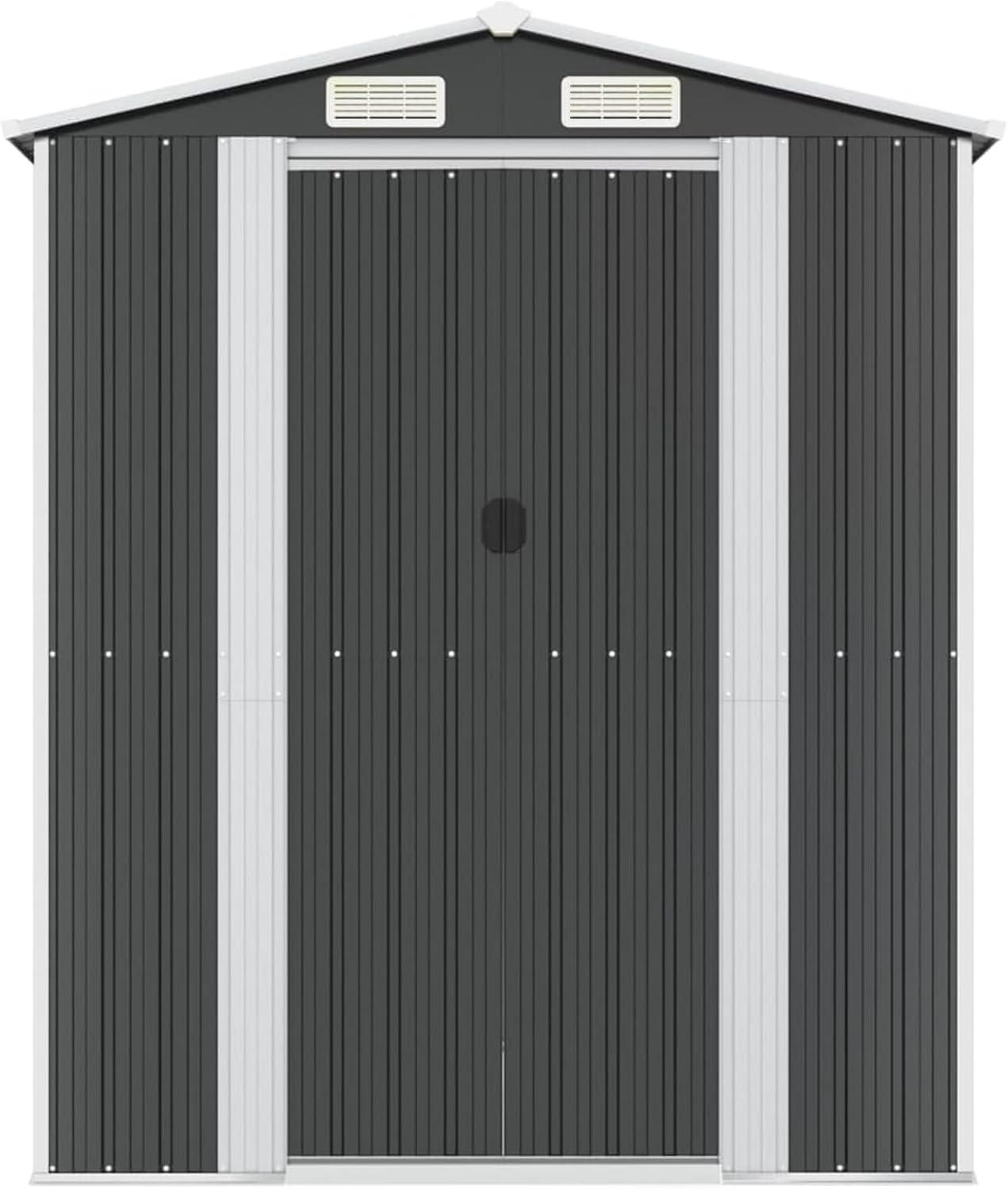 Gecheer Abri de jardin en métal pour extérieur, acier galvanisé, anthracite, 192 x 606 x 223 cm
