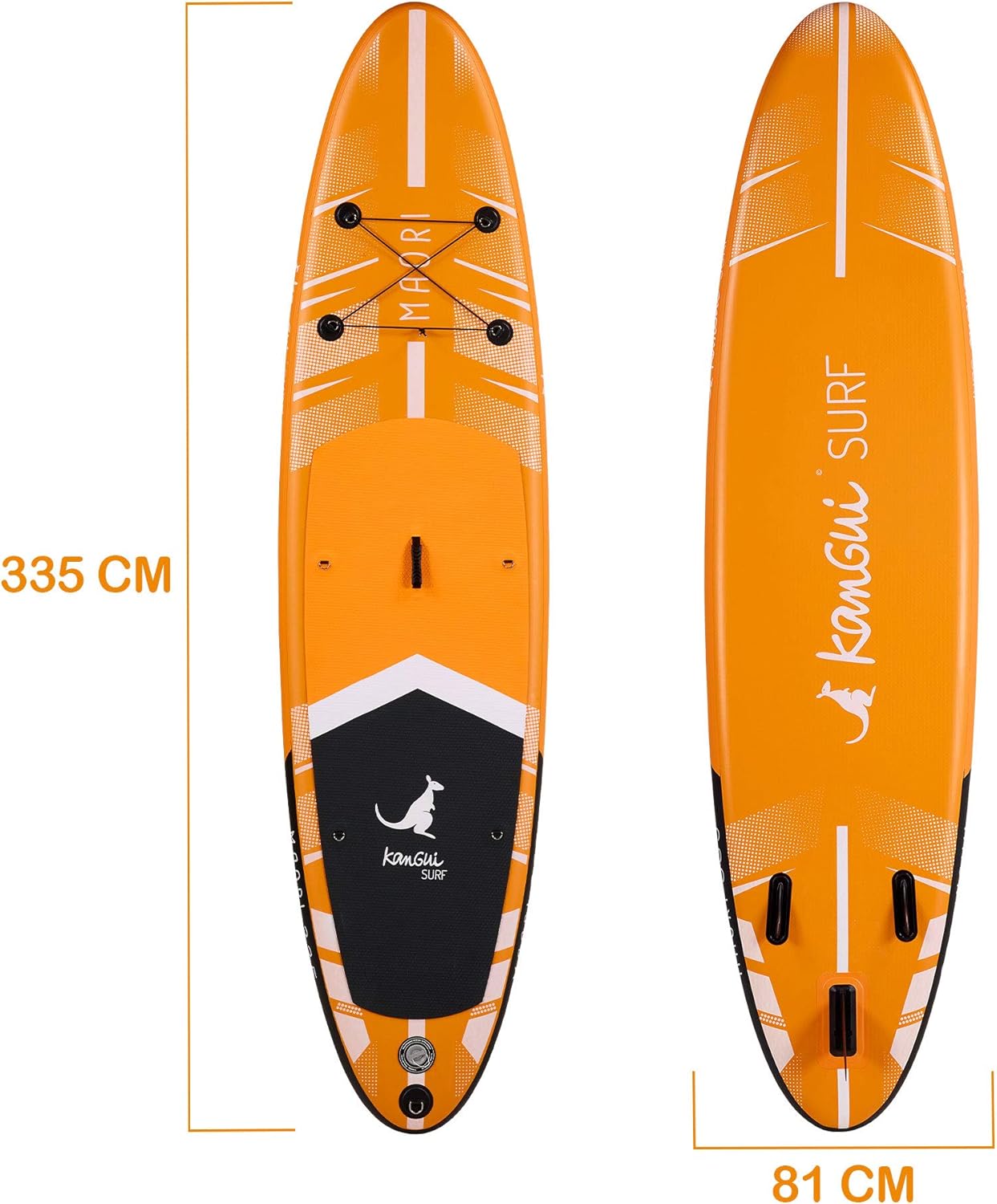 Kangui - Stand up Paddle 335cm Sup Gonflable + pagaie + Sac à Dos + Pompe Haute Pression + Leash + kit de réparation- Maori