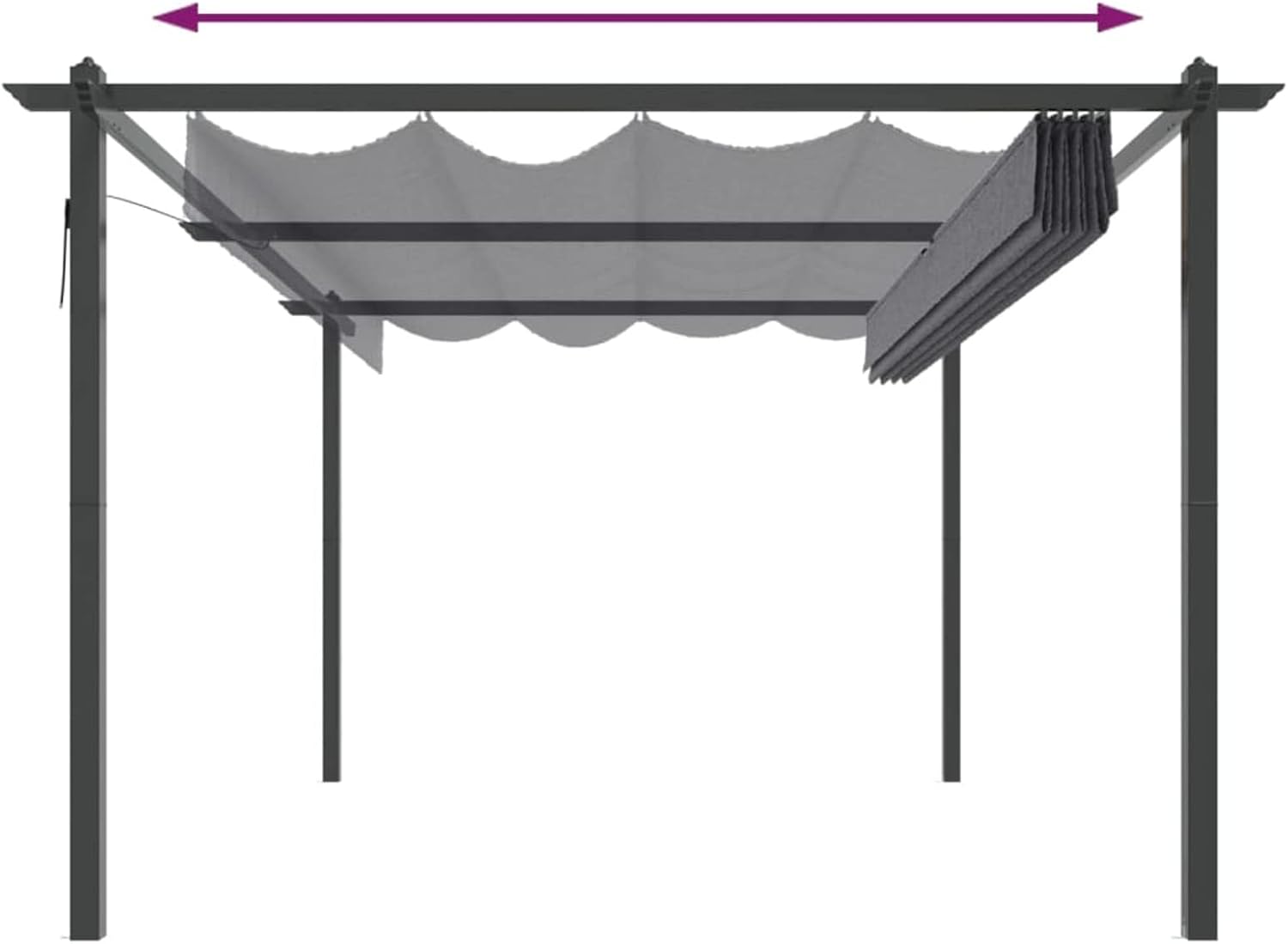 Homgoday - tonnelle extensible 4x3m, toit ouvrant, protection UV, anthracite