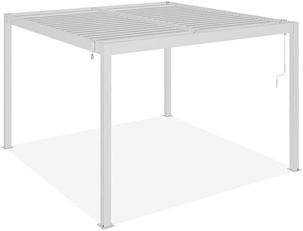 CAZEBOO - Piana - 3x3 m - pergola alu blanc, lames acier orientables