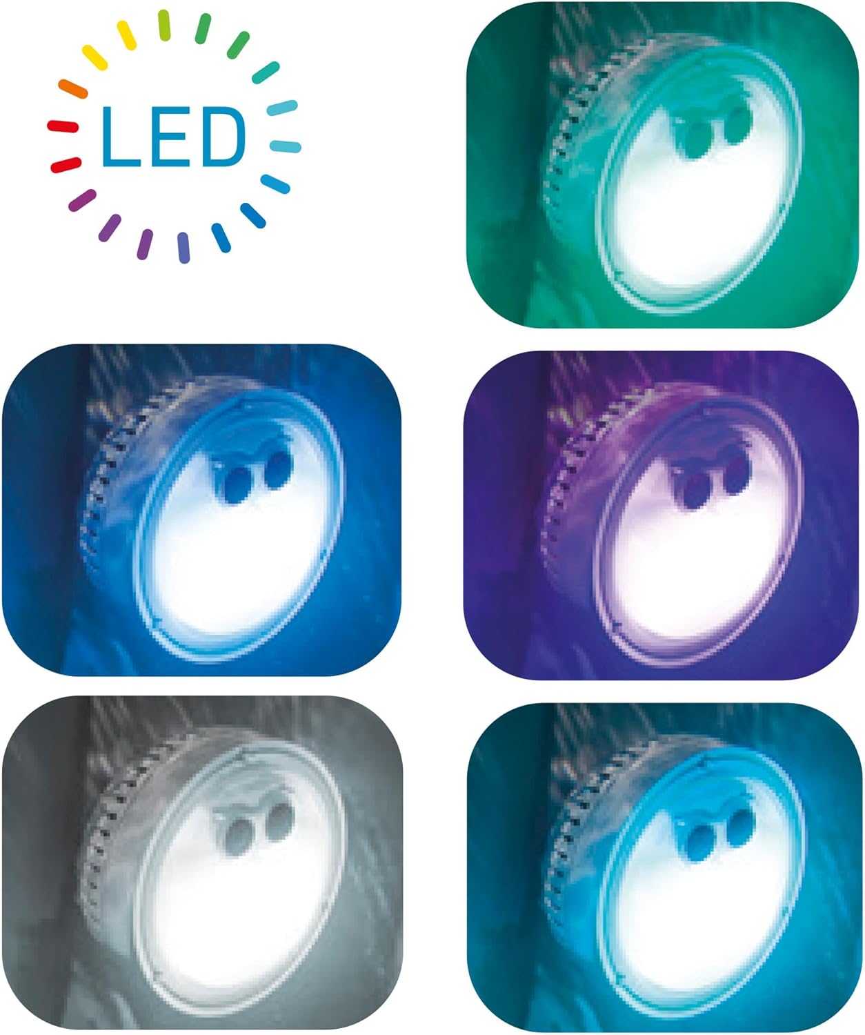 Intex - Pure Spa Bulles 4 places, LED, Gris Ardoise - 28450EX