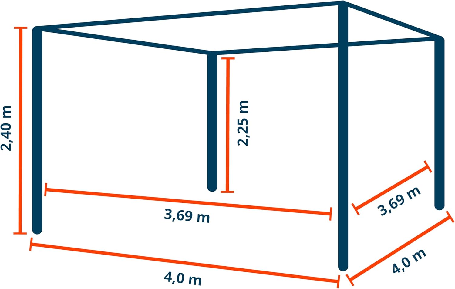 PRIMEYARD - Pergola aluminium, lames orientables, 4x4 m, gris