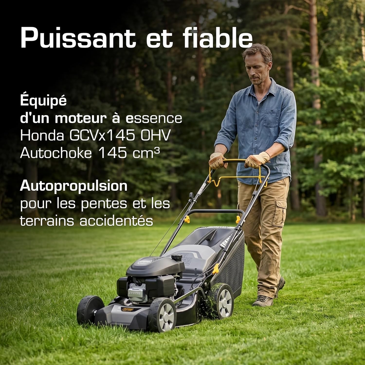 Alpina - tondeuse essence Series AL4 - 46cm coupe, 60L bac, moteur 145cc AL4 46 SH