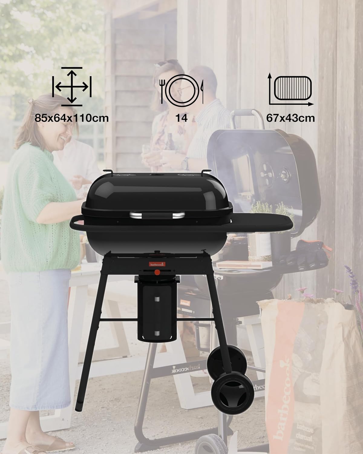 Barbecook - Magnus Comfort - 85x64x110cm - barbecue charbon, table