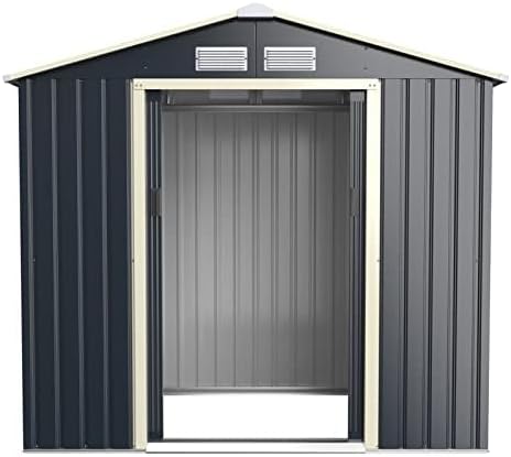 RELAX4LIFE - Abri de Jardin Métal série Toit en pente - 213x128x195cm - Porte coulissante, résistant, 3m2