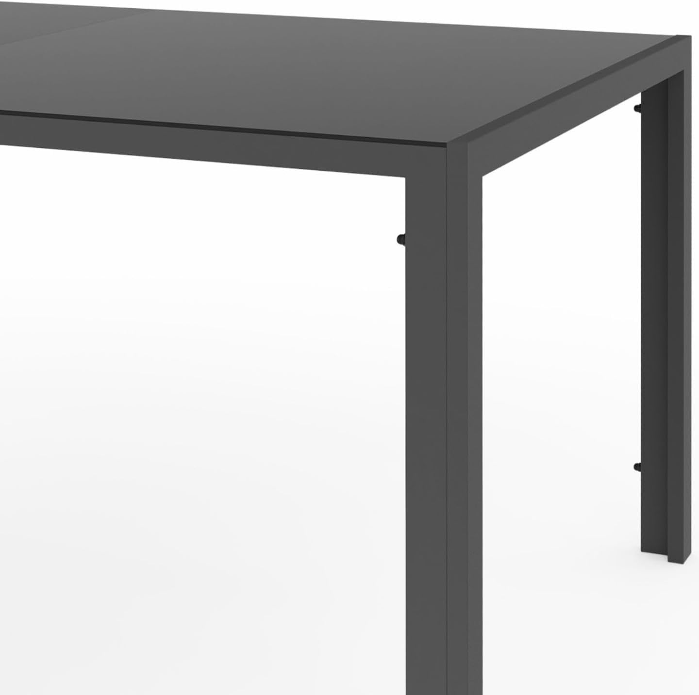 IDMarket - Salon Thelma - table 190 cm + 8 chaises empilables - gris anthracite