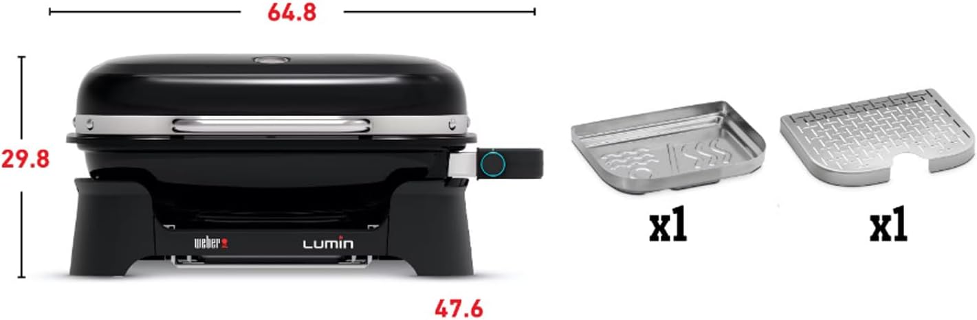 Weber - Lumin série - 2200W - grille fonte, compact, électrique
