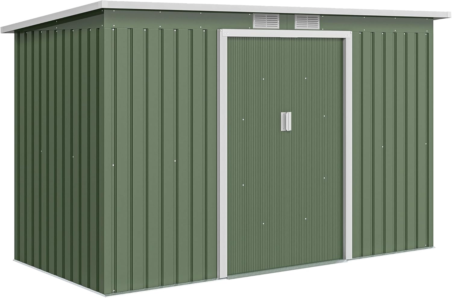 Outsunny - abri jardin XXL acier galvanisé 3,6 m² - 280x130x172 cm, portes coulissantes, kit fondation